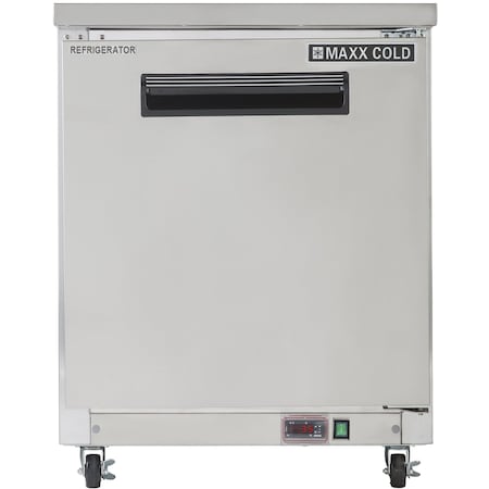 Maxx Cold Undercounter Refrigerator, Single Door 6.5 CUFT MXCR27U